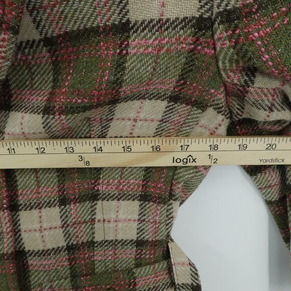 Express Blazer Sz 8 Beige Plaid Y2K Preppy Academia Equestrian English Country - Picture 5 of 13